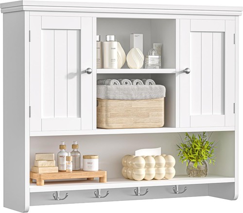 White bathroom cabinet - white,