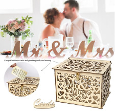 Wedding Card Box Wooden Wedding Card Post Box with Lock Envelope Gift Box