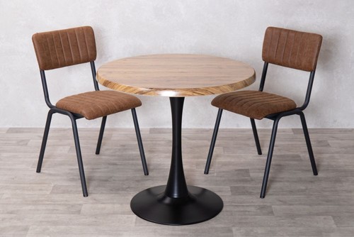 Cafe table set pine round - cafe,