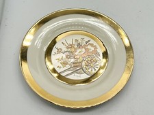 VINTAGE CHOKIN YOSHINOBU HARA SILVER AND GOLD GILT DECORATIVE SIDE PLATE