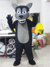  Black Wolf Mascot Costume Husky Animal Unisex Party Dog Suit Cosplay Outfit
