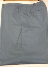 ** MEN'S Farah: Pale Denim Blue Poplin Trousers Poly Cotton Waist 48"- Leg 31".