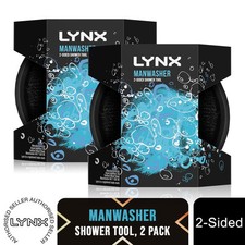 Lynx Manwasher 2-Sided Shower Tool For A Better Clean & Smell Ready, 2 Pack