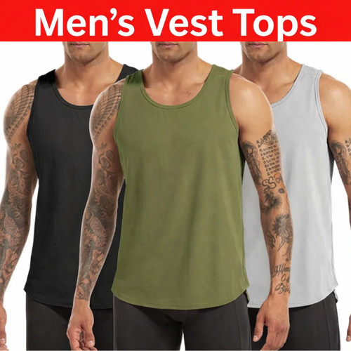 Pack mens vest tops plain - vest,