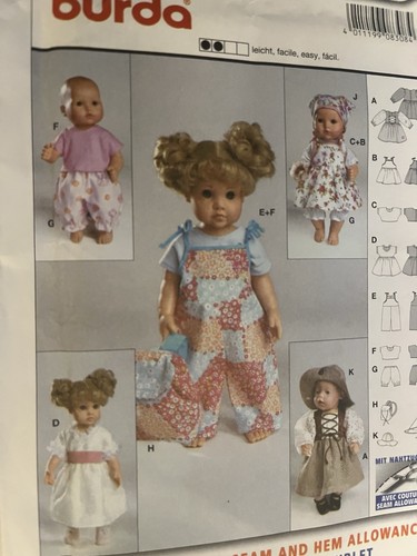 Vtg burda 8308 zapf baby - ,