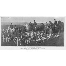 CLOUTSHAM Devon and Somerset Staghounds - Antique Print 1895