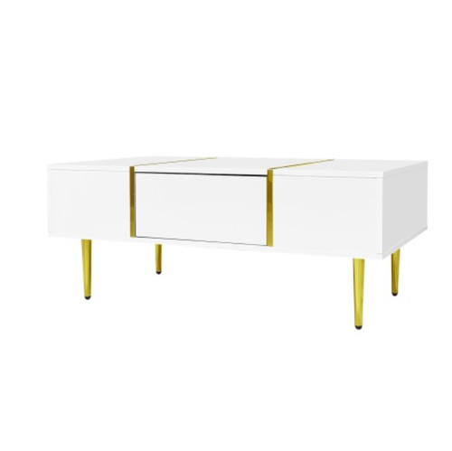 White high gloss coffee table - white,