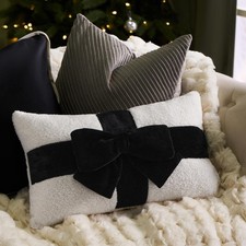 OHS Bow Wrapped Cushion Boucle