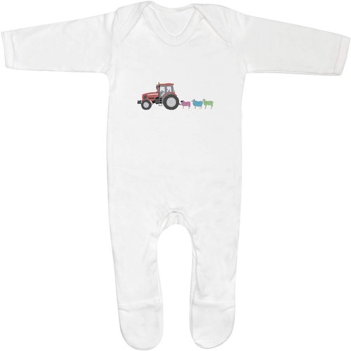 Sheep following tractor baby - 'sheep,