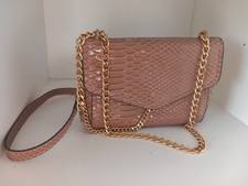 Ladies Handbag Pink Gold Chain