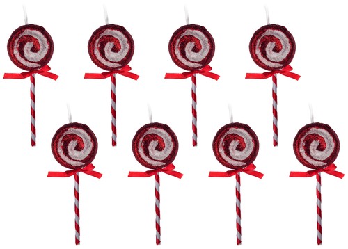 Red white swirl lollipop - white,