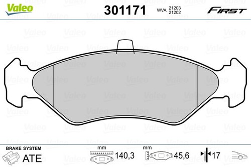 Valeo 301171 brake pad - brake, set