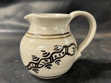 VINTAGE STUDIO POTTERY TRIBAL SIGNED SNAKE DESIGN MILK JUG CREAMER