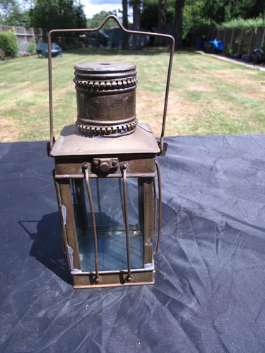 Vintage brass lantern - brass, coach