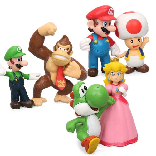 6pcs set super mario - bros, pvc