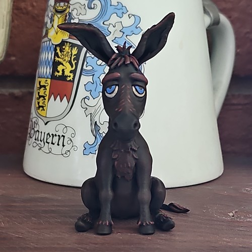 Brown donkey figurine - brown,