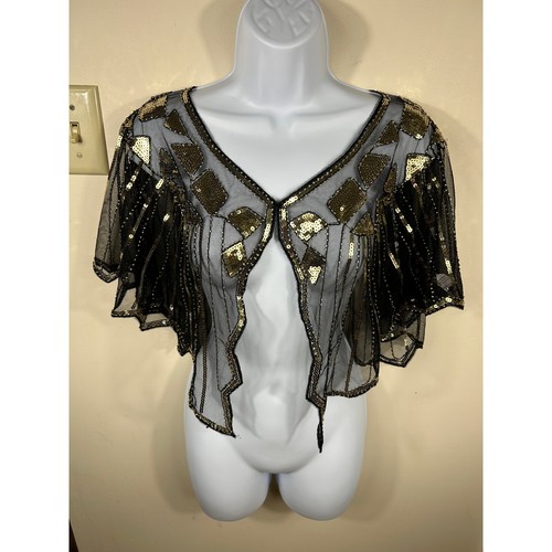 Flapper capelet cape sequin - cape,