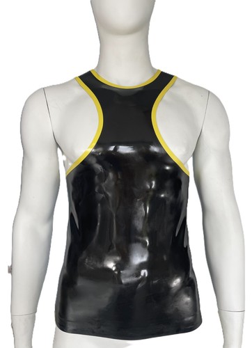 Rubber latex trimmed vest - trimmed,