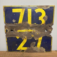 Vintage Enamel Railway Sign - Original Railway Distance Marker - Railwayana