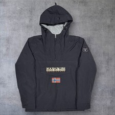 Mens Napapijri Rainforest 1/4 Zip Hooded Winter Insulated Jacket (Size S) S713