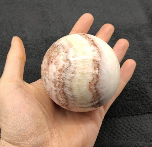 Banded calcite sphere - calcite,