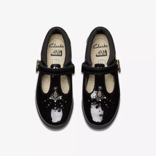 Clarks Girls LOCK SHINE Black