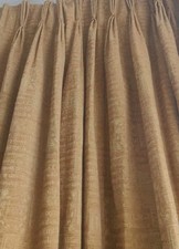 Bespoke Woven Jacquard Gold Script Fabric Curtains~Beautiful~ 