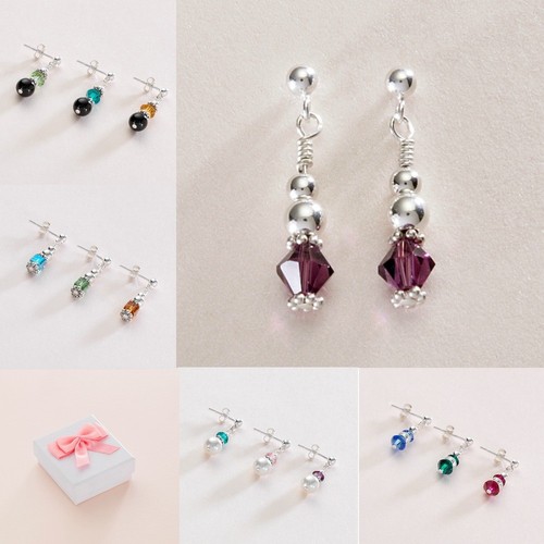 Birthstone earrings sterling - birthstone, earrings,