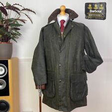 Barbour 80s VGC Vintage Wax Jacket A400 NORTHUMBRIA Green Shooting (C40 102cm)