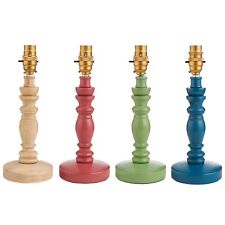 Painted Wooden Spindle Table Lamp Base Brass BC B22