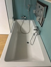 Carronite Quantum double ended bath 1700 x 800mm, screen, taps & waste