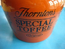 Thorntons Special Toffee Pot /jar Brown Vintage 