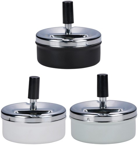 Spinning metal ashtray round - spinning,