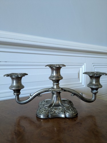 Silver plated arm candelabra - silver,
