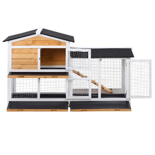 Pawhut rabbit hutch guinea - guinea, pig