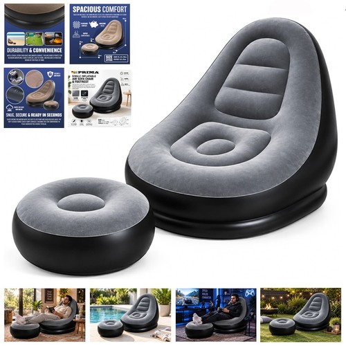 2pc inflatable chair footstool - inflatable,