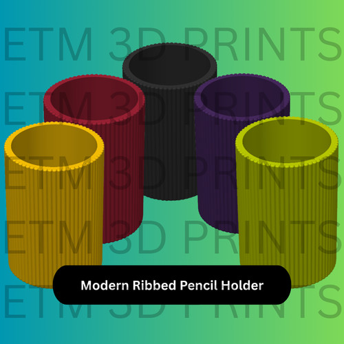 Modern ribbed pencil - ribbed, holder
