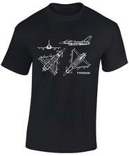 TYPHOON SILHOUETTE MENS T SHIRT RAF AIR FORCE USA FIGHTER JET PLANE COOL TOP