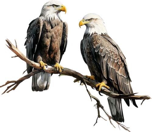 Colourful couple bald eagle - couple,