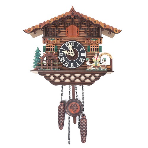 Bird wall clock wooden - wall,
