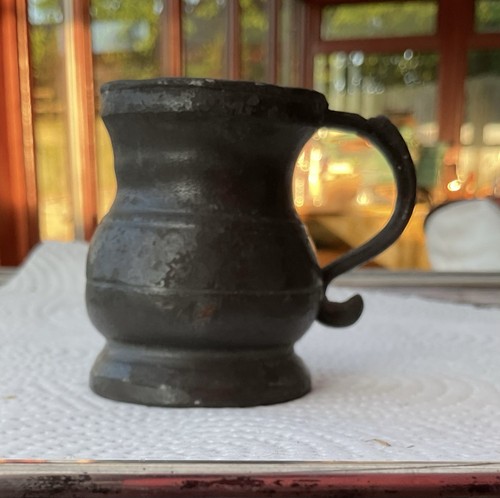 Antique 19thc pewter half gill - pewter,