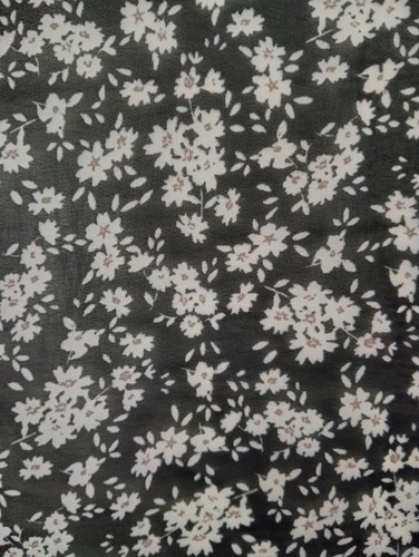 Black sheer fabric white - black,