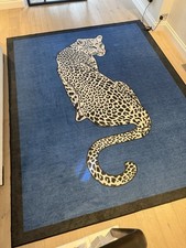 Jonathan Adler Snow Leopard Sapphire Rug + Pad System 245cm X 305cm Ruggable
