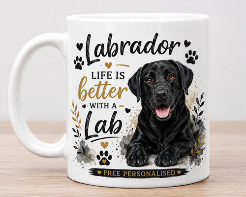 Black labrador mug dog lover - black,