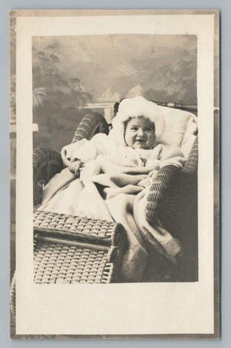 Smiling toddler wicker - smiling, crib