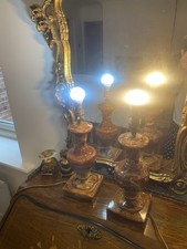 Pair Of Matching Marble Table Lamps
