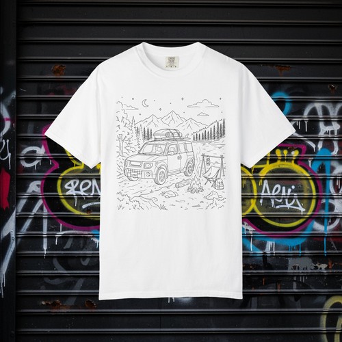 Element camper van line art - element,