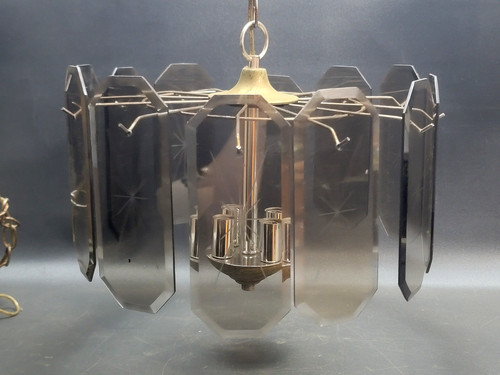 Beveled smoke glass panel - glass,