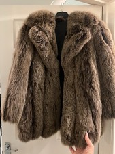 New Real Fox Fur Coat In Chocolate Brown