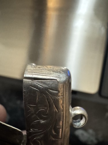 Sterling silver vesta case - silver,